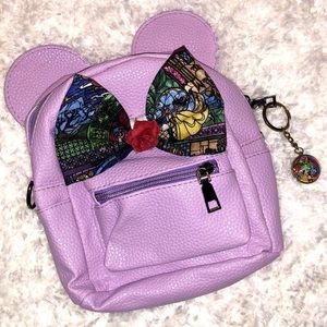 Disney Beauty and the Beast Mickey Purple Backpack